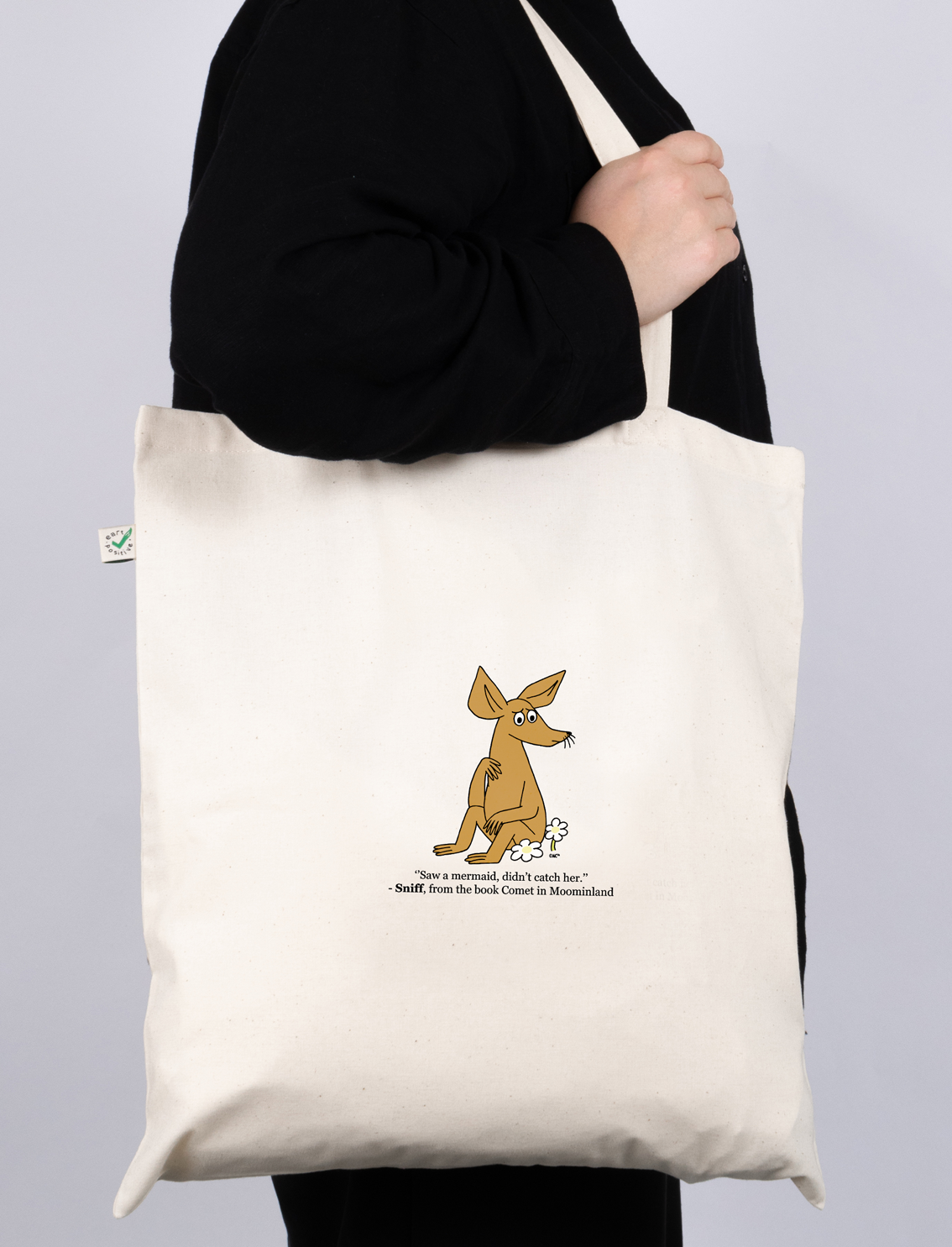 Moomin Cream Cotton Tote Bag Sniff